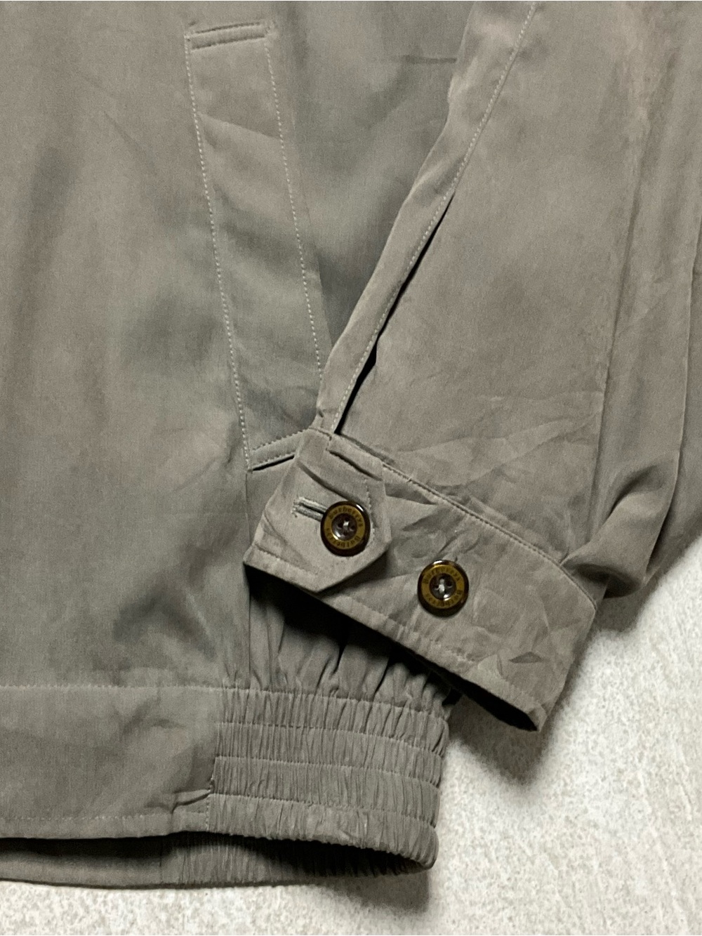 VINTAGE BURBERRY OLIVE GREEN HARRINGTON JACKET EMBROIDERED LOGO NOVA CHECK RARE - Picture 5 of 15